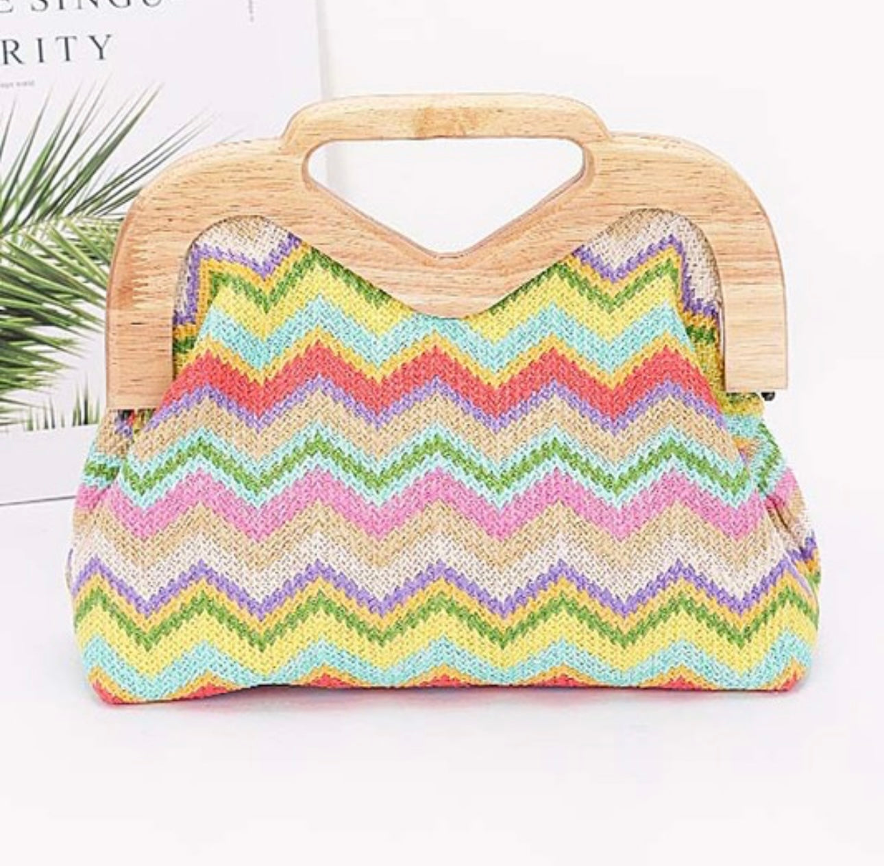 Tropical Straw Clutch