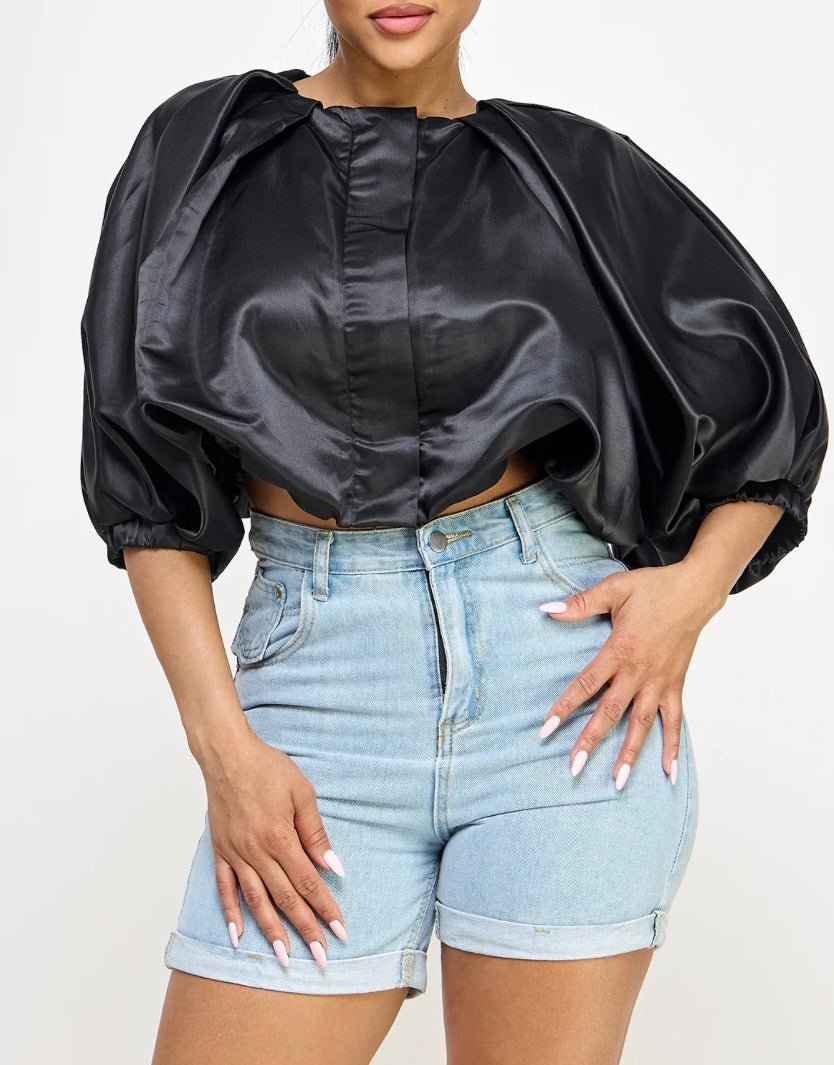 Effortless Pop Crop Bubble Top