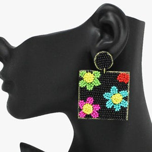 Flower Beaded Earrings