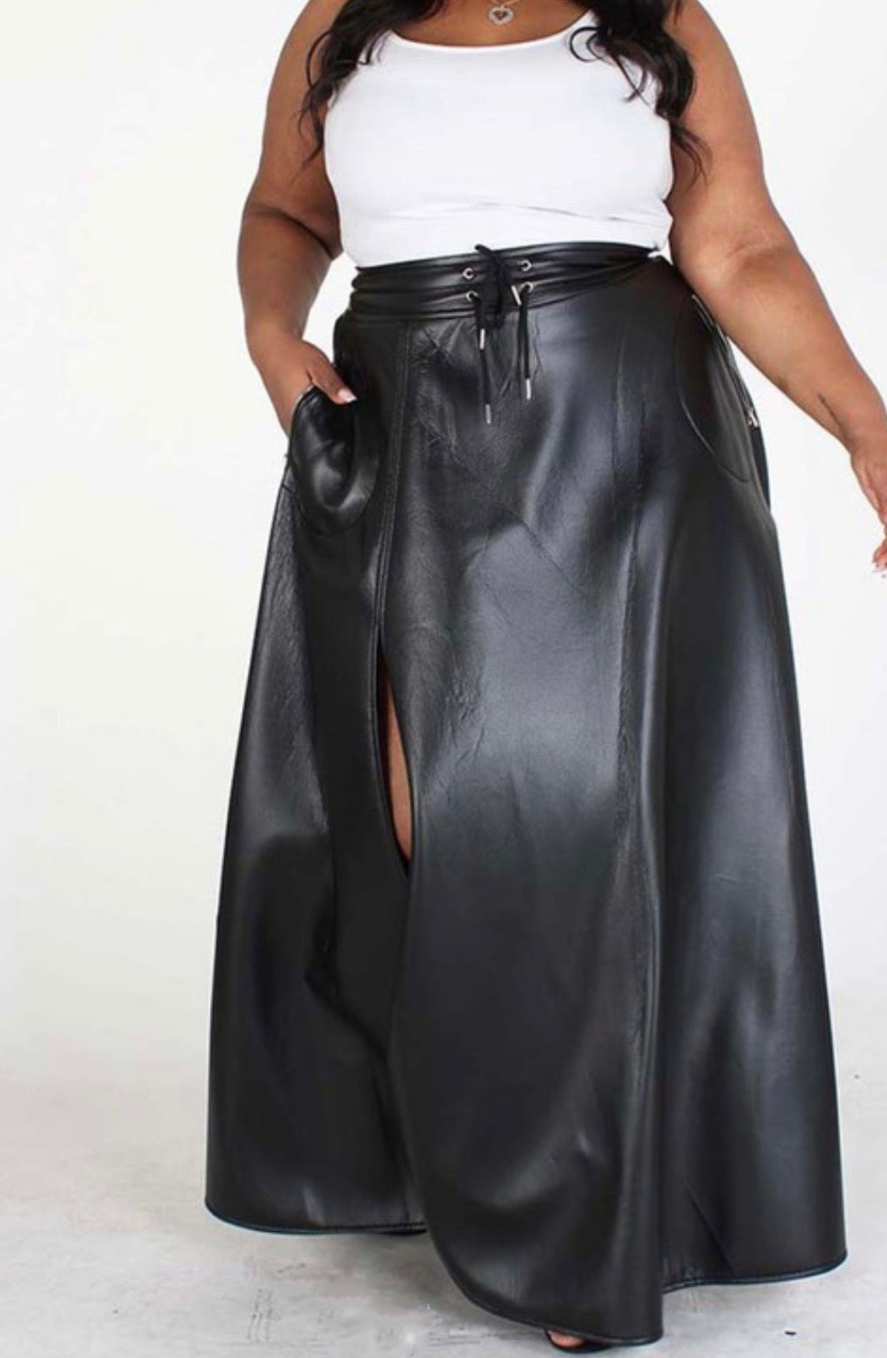 Vibes Faux Leather Skirt